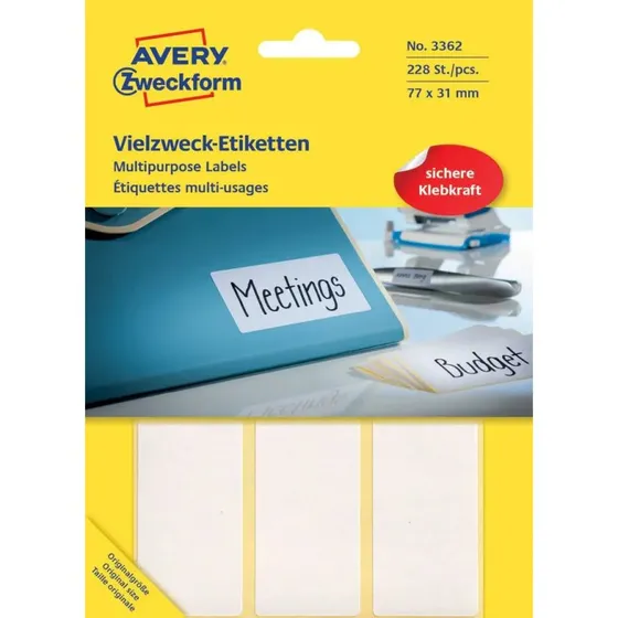 Avery etiketter 77 x 31 mm – 224 stk