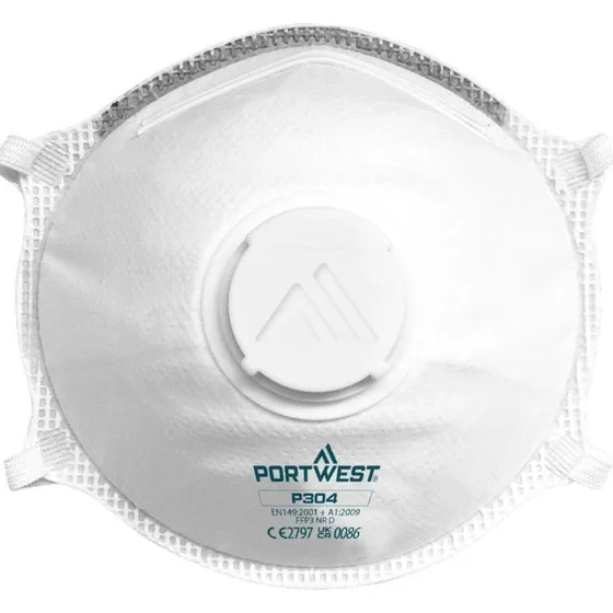 Portwest FFP3 Dolomit Letvægtsmaske m/ ventil, 10 stk.