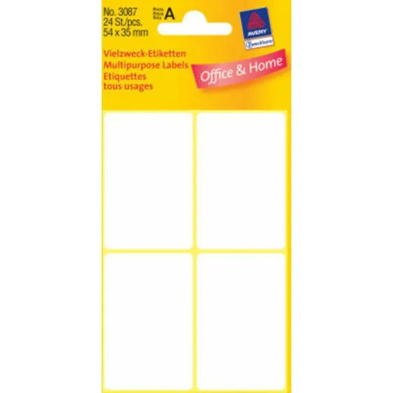 Avery etiketter 54 x 35 mm, 24 stk
