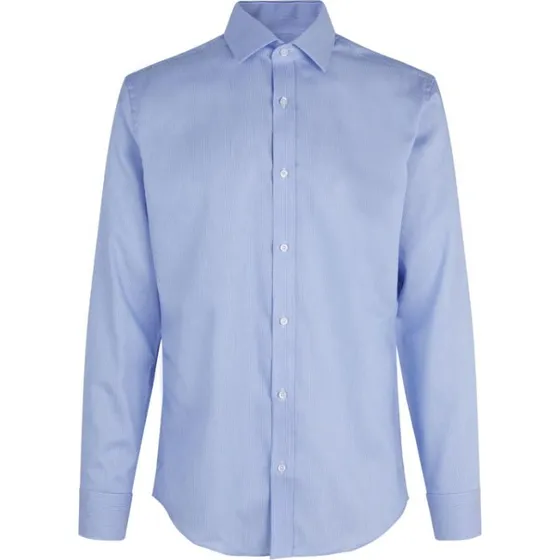 Seven Seas Skjorte Slim Fit - Blå/Hvid Stribet - 2XL