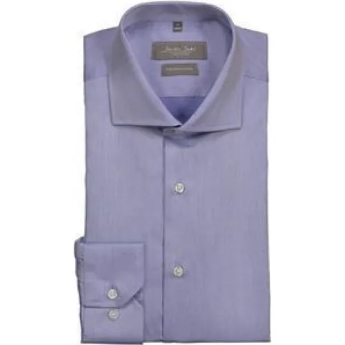 Seven Seas Skjorte i lys blå fine twill - Modern Fit - 4XL