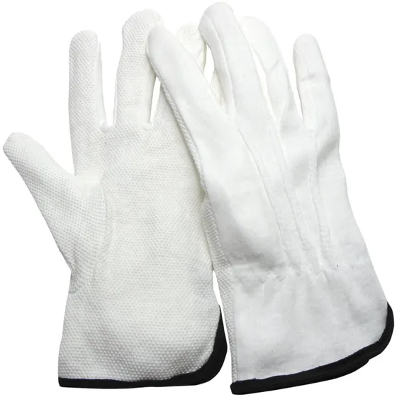 Special handske med dot b388-10 (12 par) - Hvid bomuld