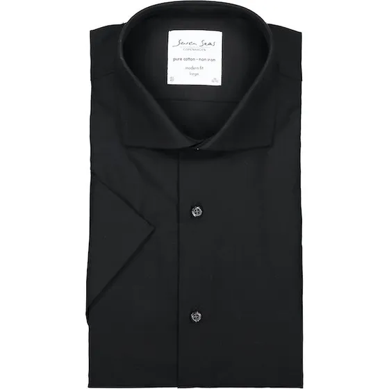Seven Seas Kortærmet Skjorte Modern Fit - Sort - 39/40-M