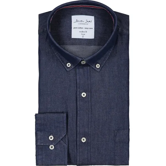 Seven Seas Denim-skjorte Modern Fit - Blå - XL