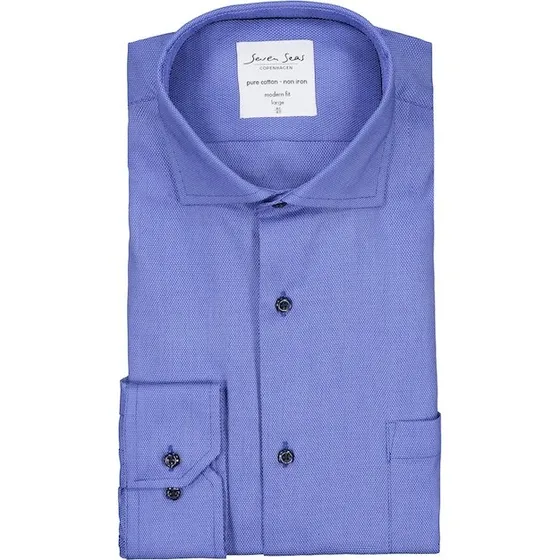 Seven Seas Skjorte Modern Fit - French Blue - 51/52-5XL