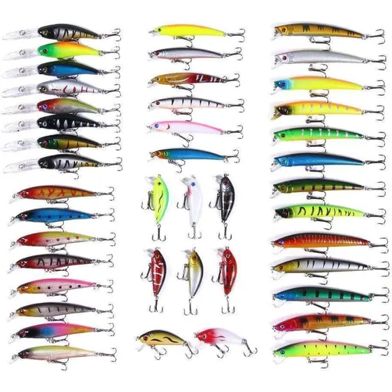 43-pak Minnow Wobler Sæt - Blandet farver og størrelser
