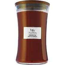 Woodwick Cinnamon Chai duftlys med trævæge, 85g