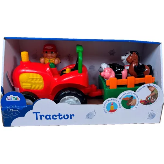 Lil'Tot Traktor Med Vogn og Dyrelyde
