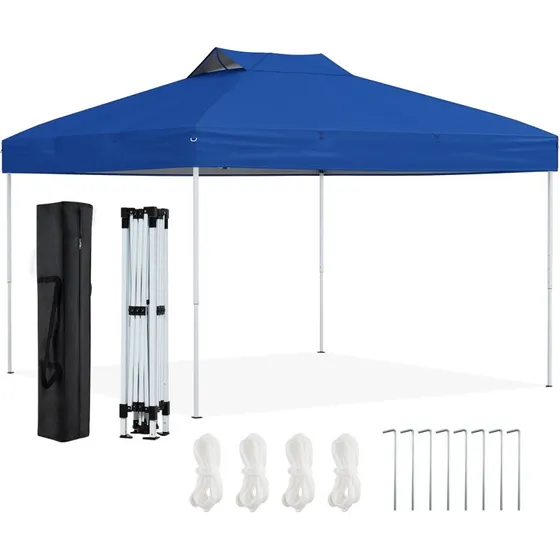 Pop-Up Pavillon 3x3m Blå, Vandtæt UV 50+
