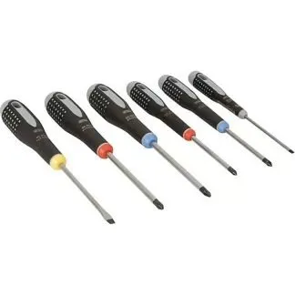 Bahco Skruetrækkersæt 6 stk. ERGO – PH/PZ/Ligekærv, farvekodet