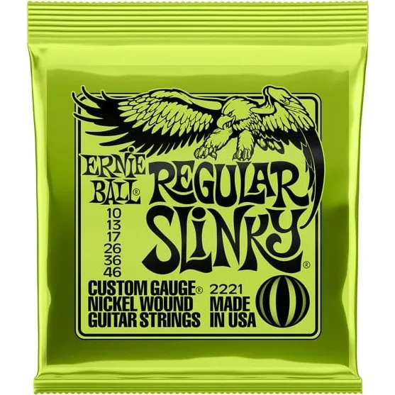 Ernie Ball P02221 Elektriske Guitarstrenge i Stål (6 stk)