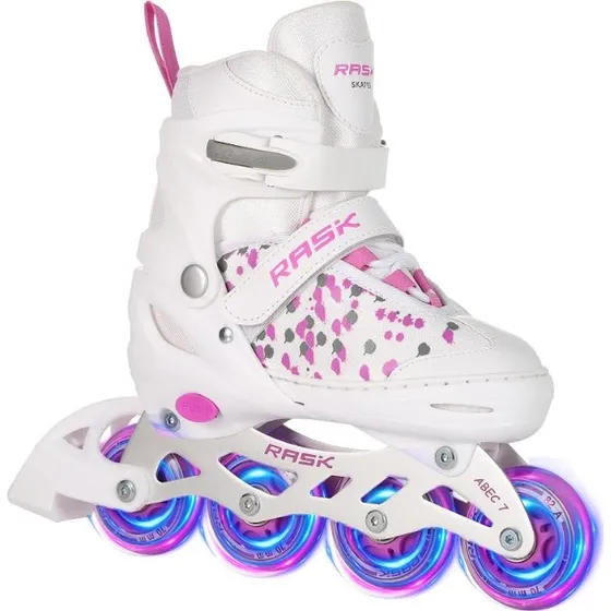 RASK SPLASH Inline Rulleskøjte White med LED-lys (Str. 34-37)