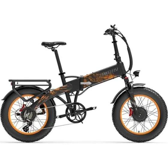 LANKELEISI X2000 MAX Sammenfoldelig elcykel, 2000W, Sort/Orange