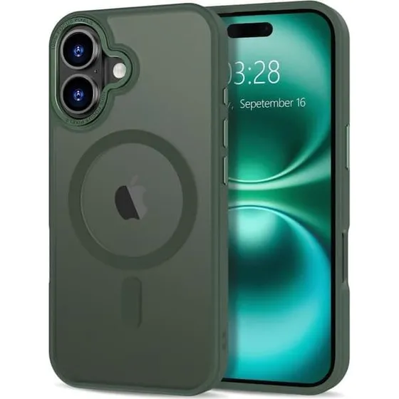 iPhone 16 Cover - MagSafe Matteret - Mørkegrøn