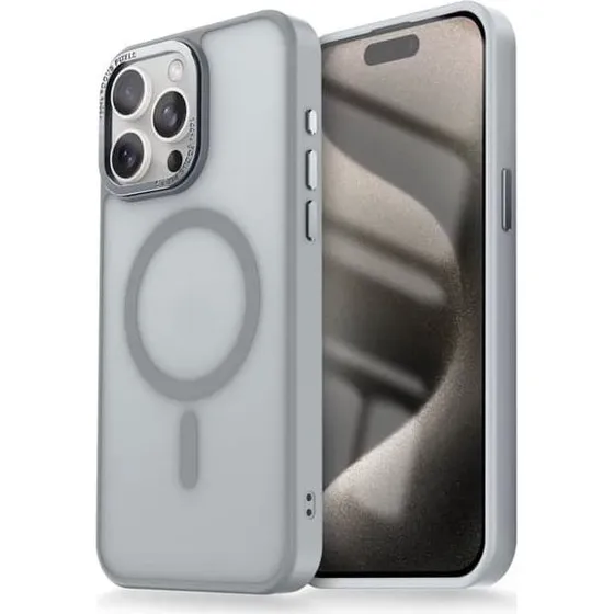 iPhone 15 Pro MagSafe etui i matteret design - Grå