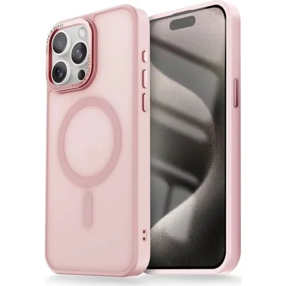 iPhone 15 Pro MagSafe Matteret Etui - Pink