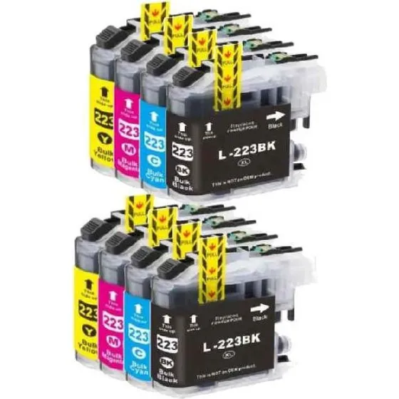 Brother LC223 Kompatibel Blækpakke - 2 x 4 farver (8 patroner)
