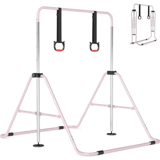 Justerbar gymnastikstang til børn, lyserød, 4 højder