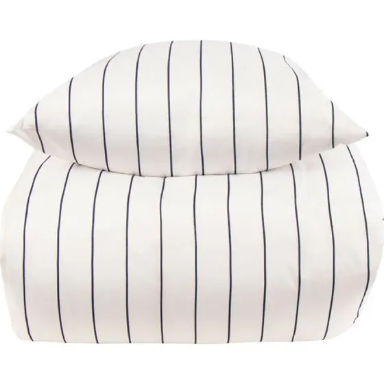 Borg Living dobbelt sengetøj 200x220 cm - Hvid stribet