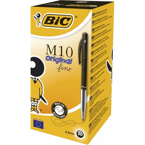 BIC M10 Clic Kuglepen Sort 0,8 mm - 50 stk.