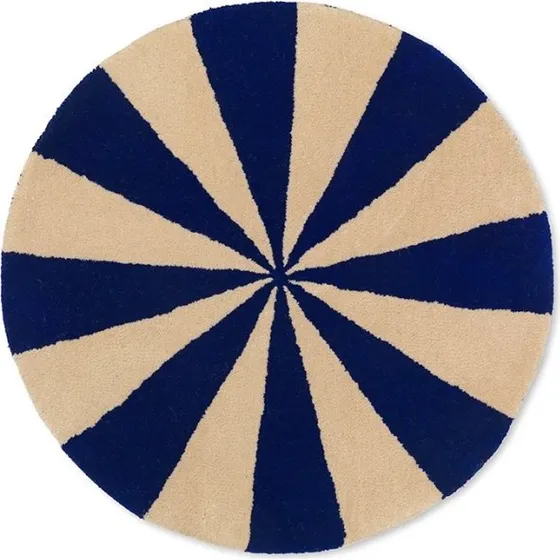 ferm LIVING Arch Tufted tæppe Small Bright Blue/Off-White