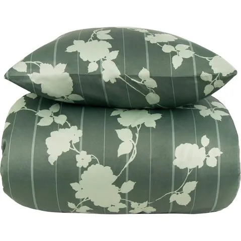 Excellent By Borg Sengetøj 140x200 cm Rosenbloom grøn bomuldssatin