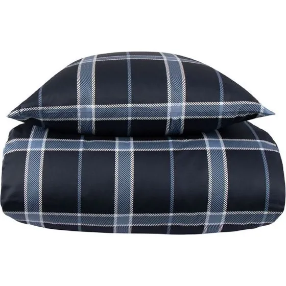 By Night Big Check Blue sengetøj 150x210 100% bomuldssatin