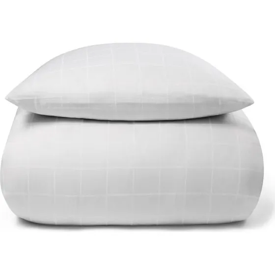 By Night Sengetøj King 240x220 cm – Jacquard bomuldssatin, hvidt check