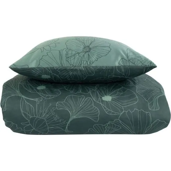 By Night Sengetøj 200x200 cm Big Flower, grøn – 100% bomuldssatin