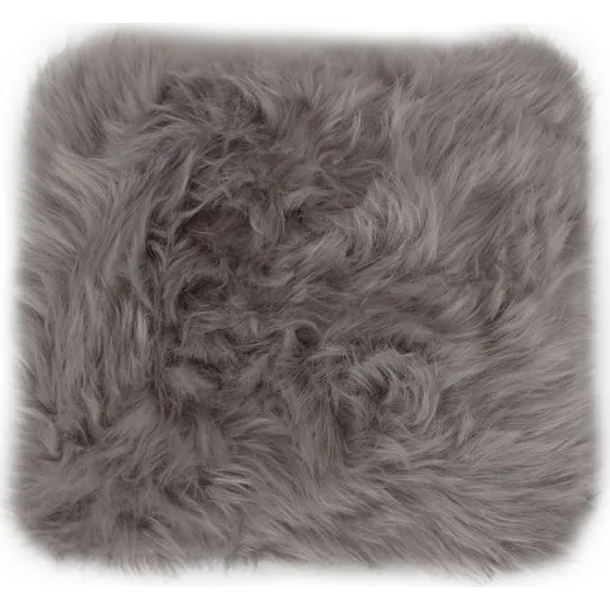 Borg Living Pyntepude 45x45 cm - Grå fake fur