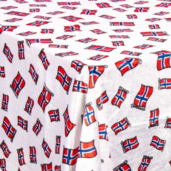 Flagdug Velourdug 150×300 cm med norsk flag (3 m)