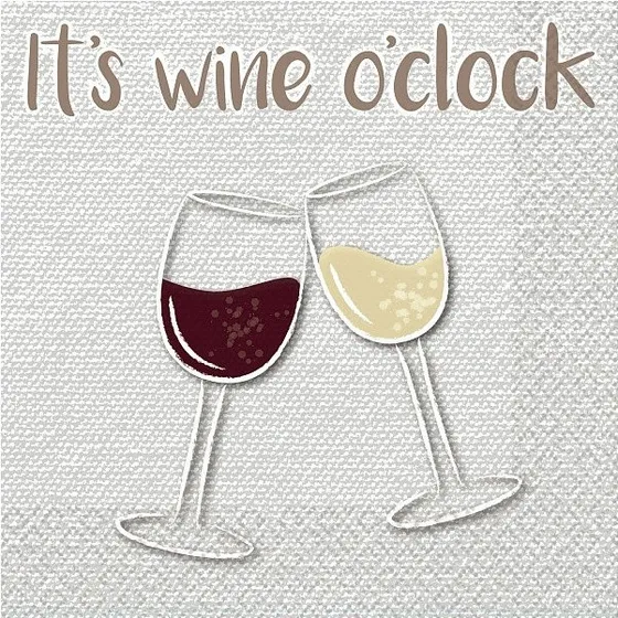 Servietter "It's wine o'clock" - 16-pak