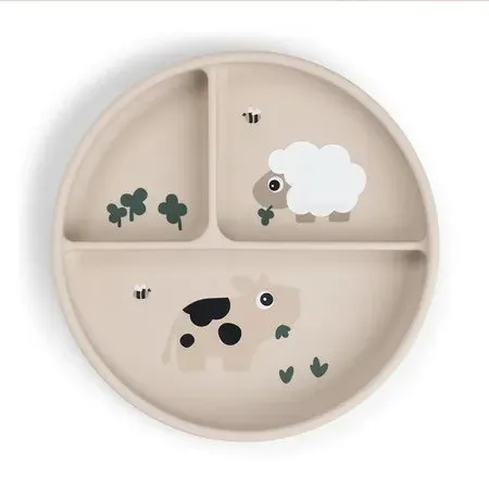 Done by Deer Stick&Stay inddelt tallerken Tiny Farm - Sand