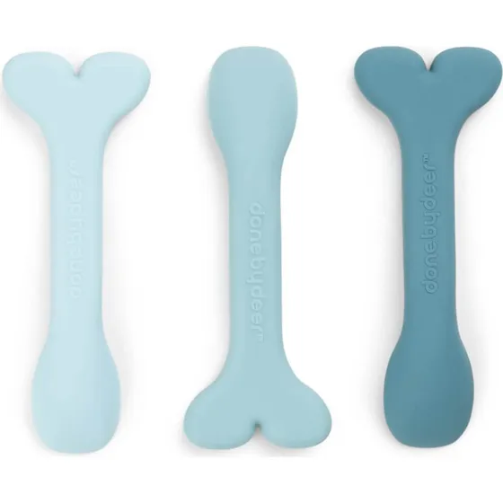 Done by Deer Silikone babyskeer 3-pak Wally blå