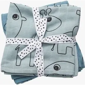 Done by Deer Contour stofble 2 stk. blå 120x120 cm