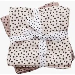 Done By Deer Stofbleer Dots 2 stk. 70x70 cm Lyserød/Grå