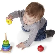 Geometrisk tårn - Regnbue træstabling