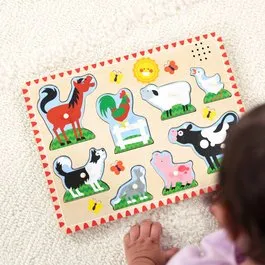 Melissa & Doug Puslespil med lyd – Bondegårdsdyr, 8 brikker