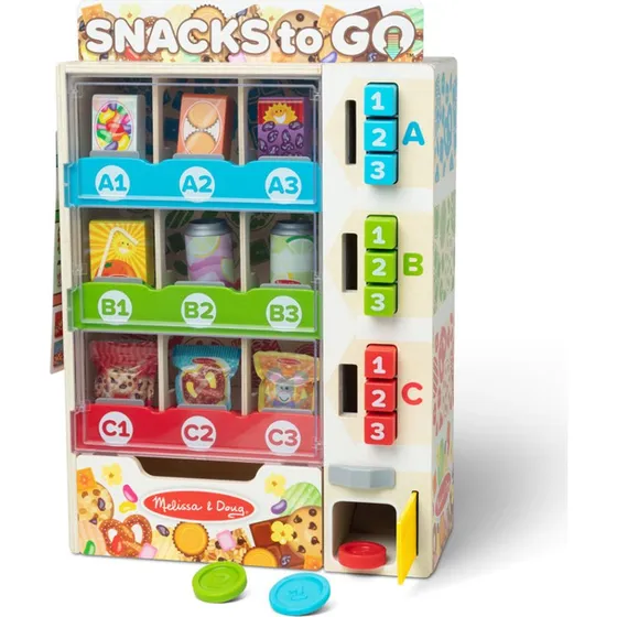 Melissa & Doug Snackautomat i træ, 16 dele (3–7 år)