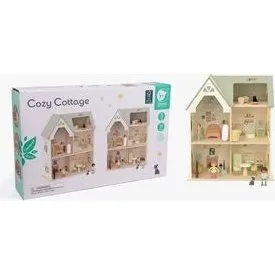 Classic World Trædukkehus - 3 etager med møbler & 2 figurer