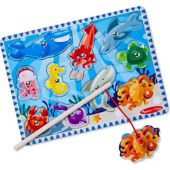 Melissa & Doug Magnetisk træ-fiskespil med havdyr