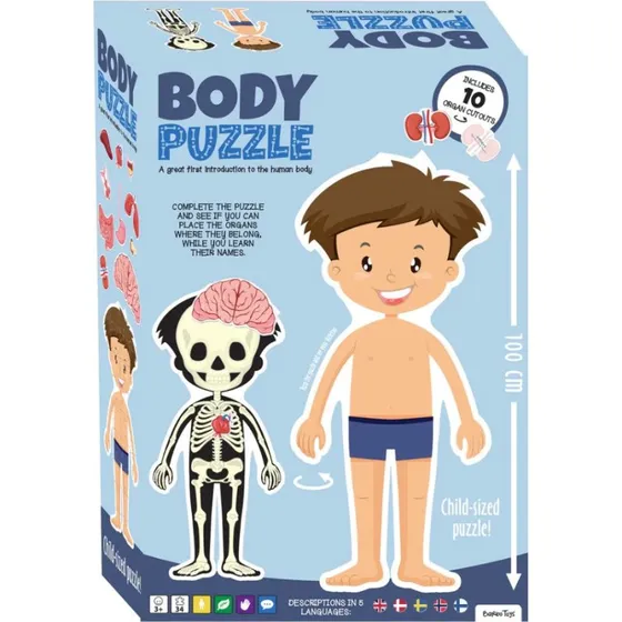 Gulvpuslespil i pap – Dreng, 26 brikker (100 x 51,5 cm)