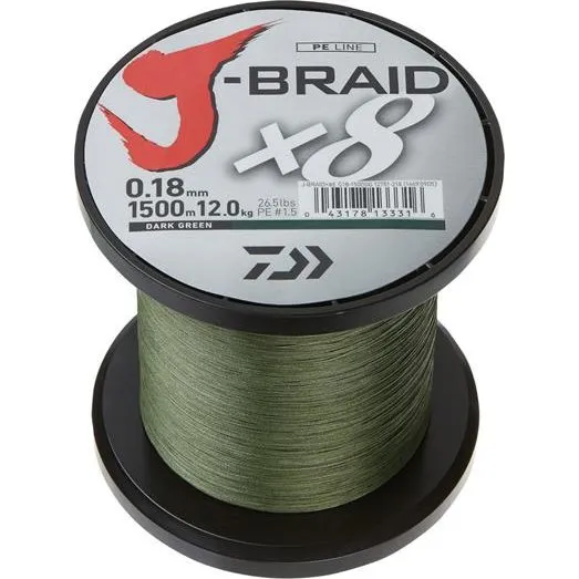 Daiwa J-Braid x8 Fletline 0,24 mm - Påspoling af 135 meter