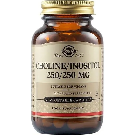 Solgar Cholin/Inositol 250 mg - 50 veganske kapsler