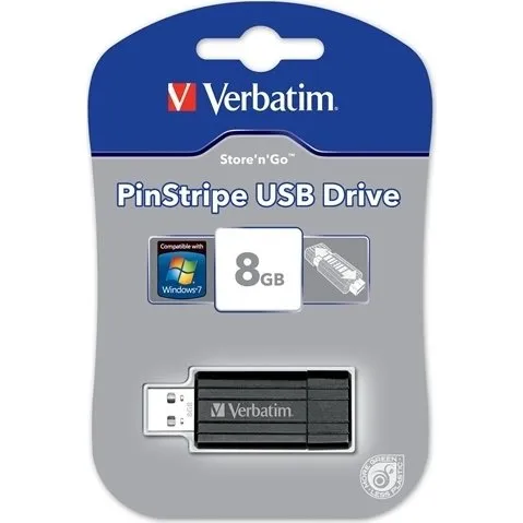 Verbatim Store-N-Go PinStripe 8GB USB 2.0 Flash Drive
