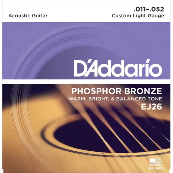 D'Addario EJ26 Custom Light Akustiske Guitarstrenge 11-52