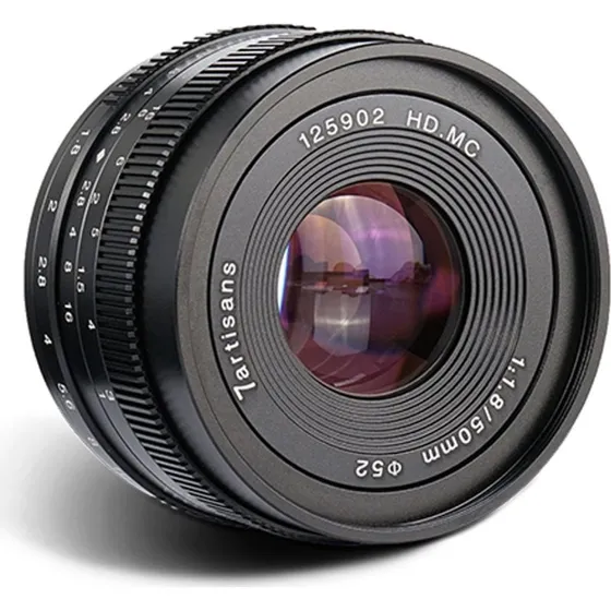 7artisans 50mm f/1.8 MFT (Sort)
