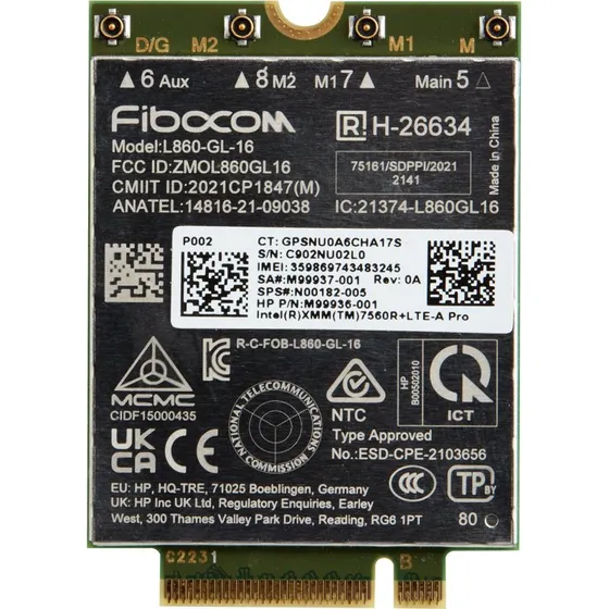 Intel XMM 7560 R+ Trådløst 4G LTE Advanced Pro Mobilmodem