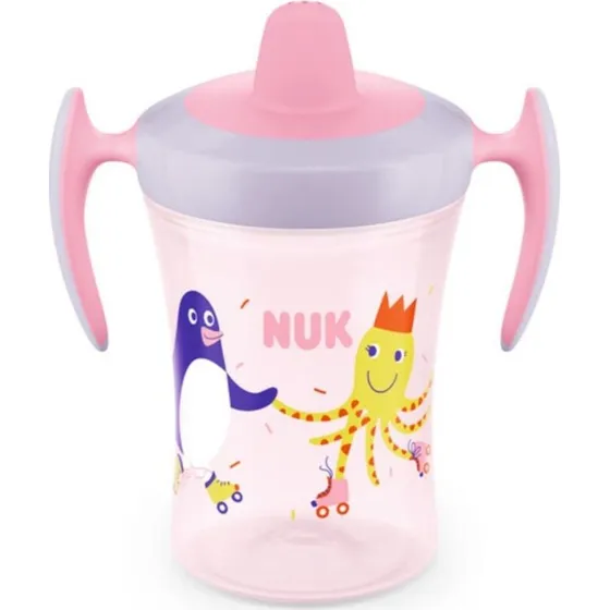 NUK Trainer Cup 230 ml - Drikketud & Håndtag, rosa