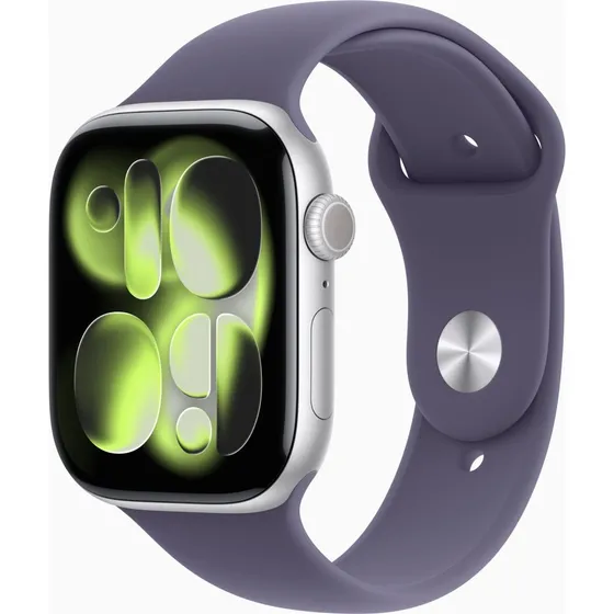 Apple Watch Series 11 GPS 46mm Sølv Aluminium - Mælkeviolet